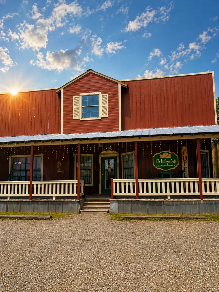 storefront of the village cafe, of many Salado tx restaurants
